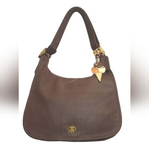 - GUC Vintage Coach Crescent Saddle Legacy Adjustable Crossbody Leather Bag